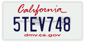 5TEV748 license plate in California
