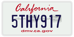 5THY917 license plate in California