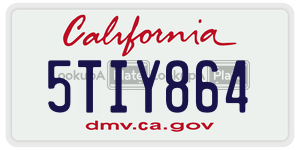 5TIY864 license plate in California