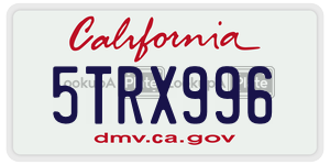 5TRX996  license plate in CA
