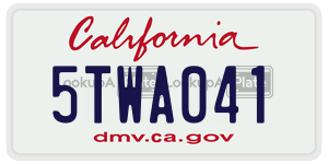 5TWA041  license plate in CA
