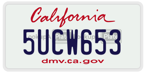 5UCW653  license plate in CA