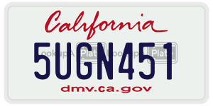 5UGN451 license plate in California