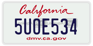 5UOE534 license plate in California