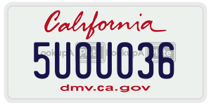 5UOU036  license plate in CA