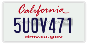 5UOV471 license plate in California