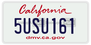 5USU161 license plate in California