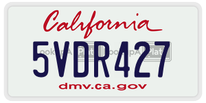 5VDR427 license plate in California