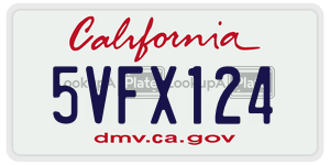 5VFX124 license plate in California