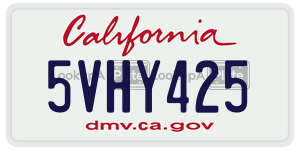 5VHY425 license plate in California