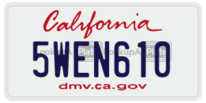 5WEN610 license plate in California