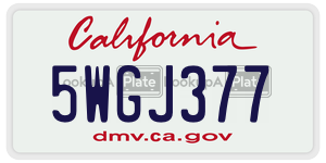 5WGJ377 license plate in California