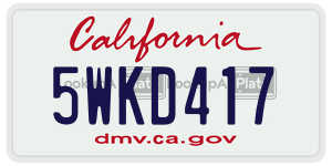 5WKD417 license plate in California