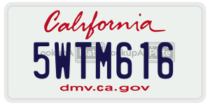 5WTM616 license plate in California