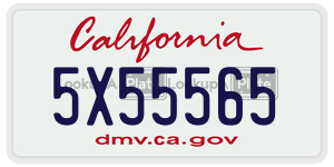 5X55565  license plate in CA
