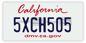 5XCH505 license plate in California