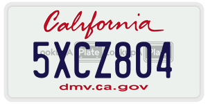 5XCZ804 license plate in California