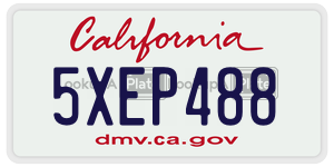 5XEP488  license plate in CA