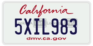 5XIL983 license plate in California