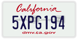 5XPG194 license plate in California