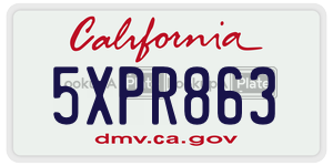 5XPR863  license plate in CA