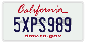 5XPS989 license plate in California