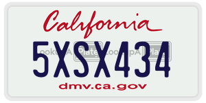 5XSX434  license plate in CA