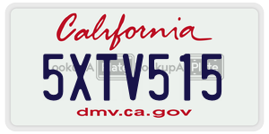 5XTV515 license plate in California