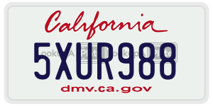 5XUR988 license plate in California