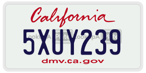 5XUY239  license plate in CA