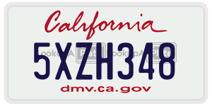 5XZH348 license plate in California