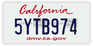 5YTB974 license plate in California