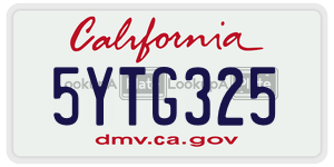 5YTG325 license plate in California