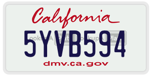 5YVB594 license plate in California