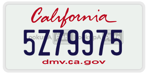5Z79975 license plate in California