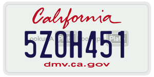 5ZOH451 license plate in California