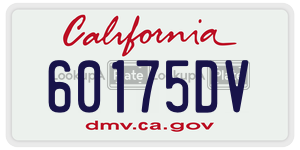 60175DV  license plate in CA