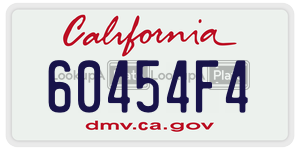 60454F4 license plate in California