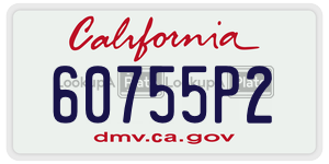 60755P2 license plate in California