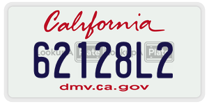 62128L2  license plate in CA