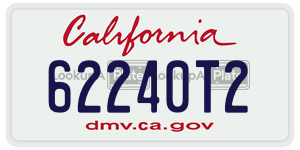 62240T2  license plate in CA