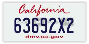 63692X2 license plate in California