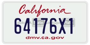 64176X1 license plate in California