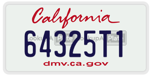 64325T1  license plate in CA