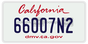 66007N2 license plate in California