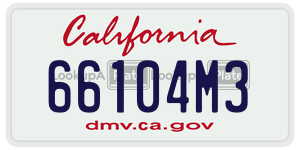 66104M3 license plate in California