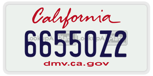 66550Z2 license plate in California