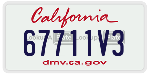 67711V3 license plate in California