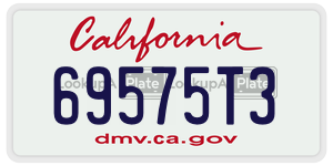 69575T3 license plate in California