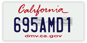 695AMD1  license plate in CA